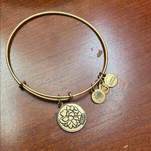 Alex and Ani Gold Floral Charm Bracelet